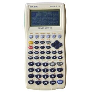 Casio fx-9750G PLUS Graphing Calculator White Teal Power Graphic with Cover